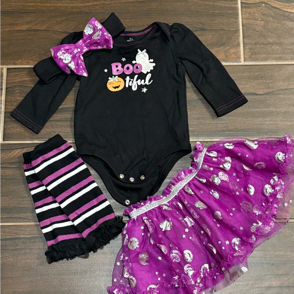 Baby Starters Black and Purple Halloween Costume Set